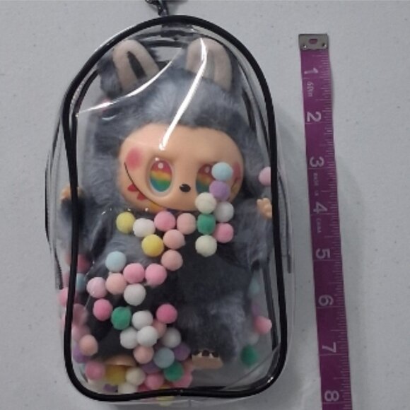 Lot of 5 Labubu Monsters Protective Zipper Cases With Keychain and Clasp V1,V3 - Picture 2 of 4